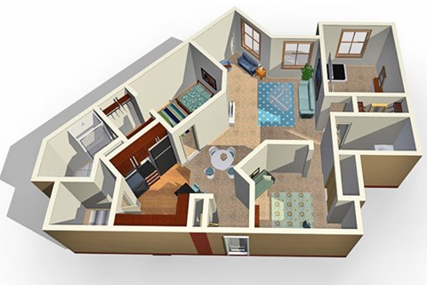 a floor plan of a two bedroom apartment